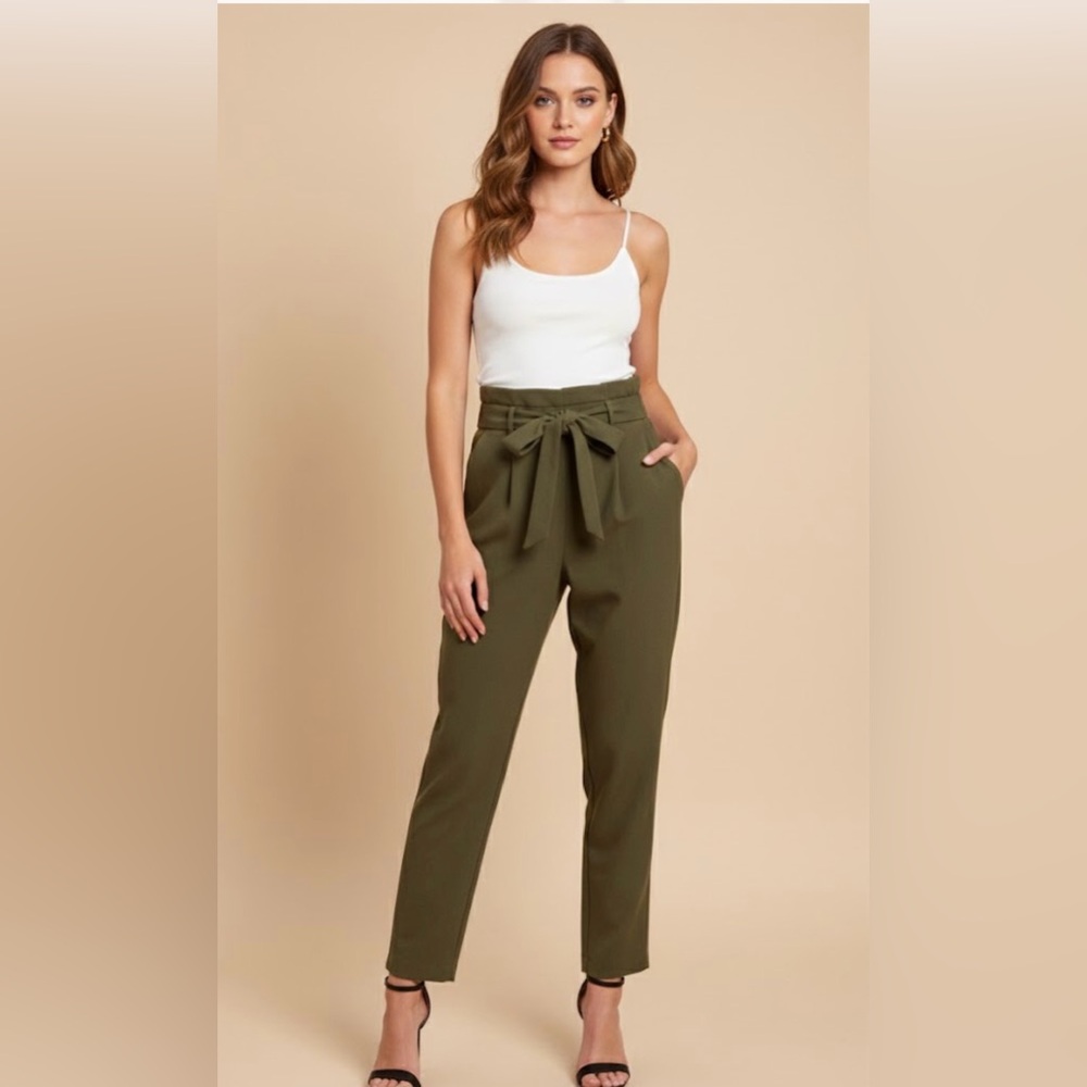 Good Luck Gem Olive Tie-Waist Trousers